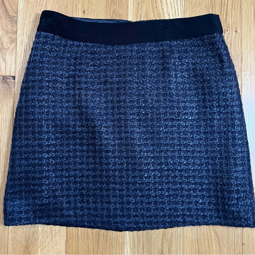 Blue & Black Textured Short A-Line Skirt. Lined. RW&CO. Size 8